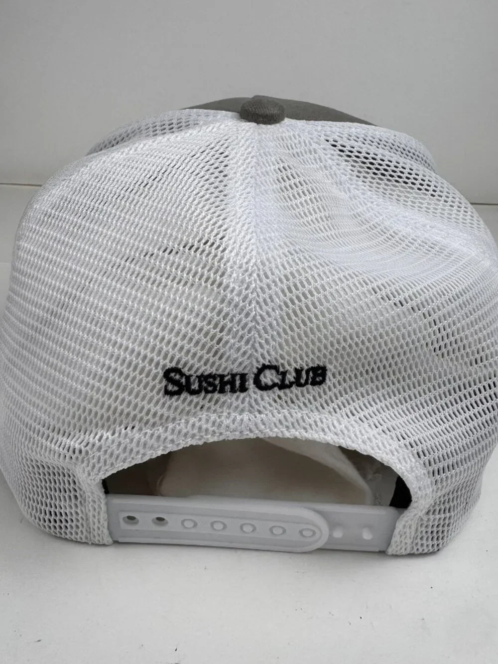 Toronto Sushi Club Trucker Hat Gray Mesh SnapbackCapEmbroidered Chopsticks Stain